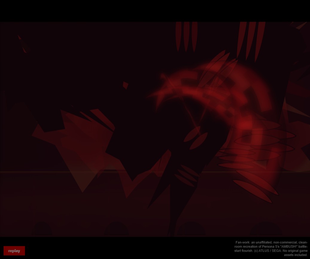 AMBUSH battle-effect sequence mid-animation