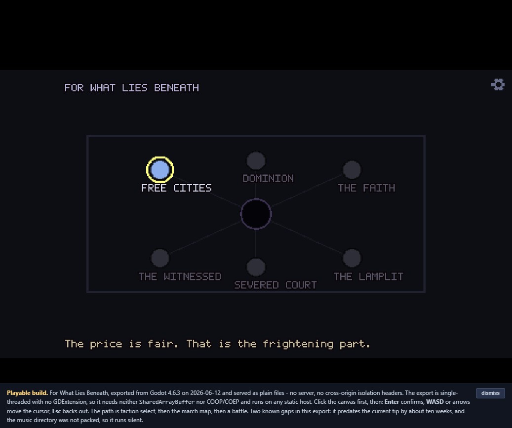 For What Lies Beneath — battle on destructible terrain